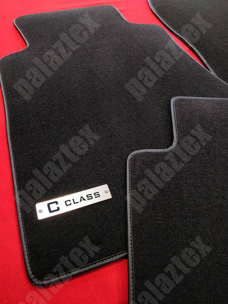 mercedes w201 siyah velur halı paspas seti metal logolu