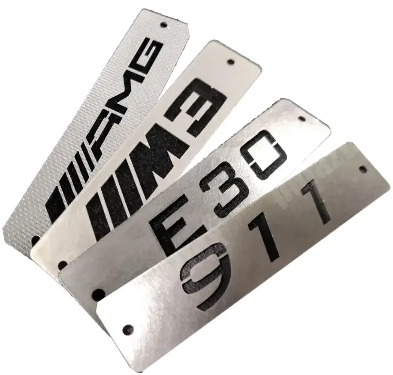 velur paspaslar için paslanmaz çelik logolar