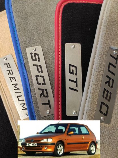 logolu peugeot 106 gti velur halı paspas seti