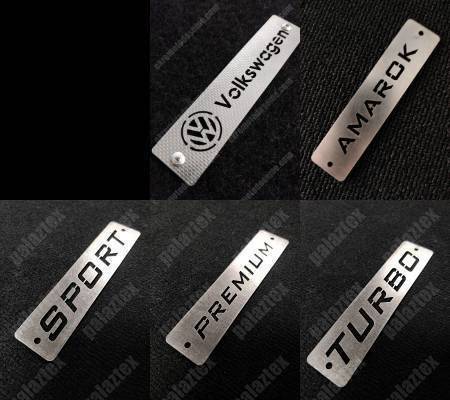 vw amarok metal paspas logosu