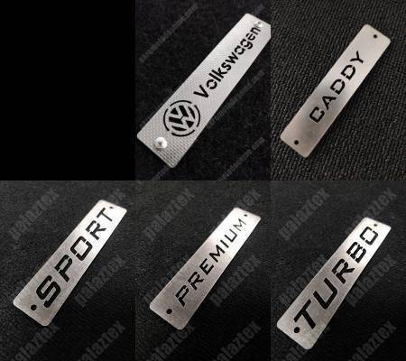 vw caddy metal paspas logosu