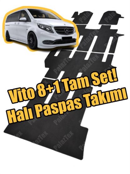 Mercedes Vito 8+1 2014-2025 Ön & Arka Halı Paspas Takımı