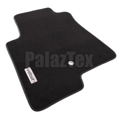 siyah jeep compass paspas, siyah velur halı, metal velour logolu