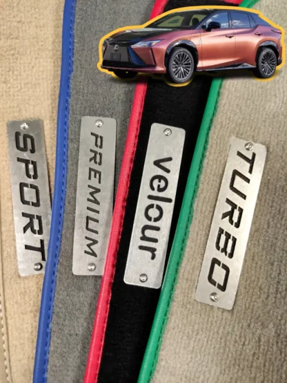 lexus rz velur paspas çeşitleri, velour metal logo, gri bej siyah halı rengi