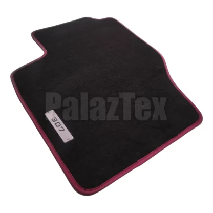peugeot 307 siyah velur paspas, metal 307 logolu, bordo kenarlı
