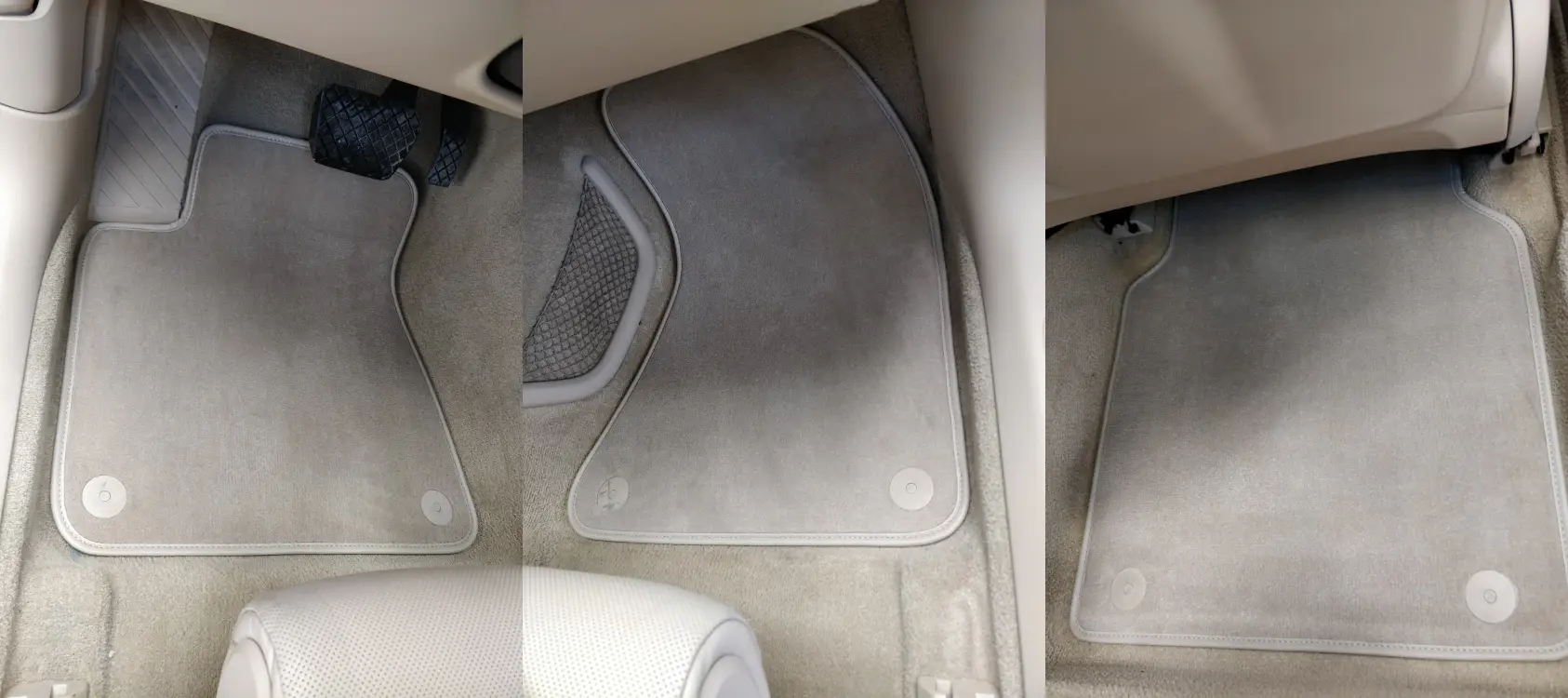audi a8 orijinal uyumlu bej halı paspas takımı sürücü ve yolcu paspasları uygulama kolajı