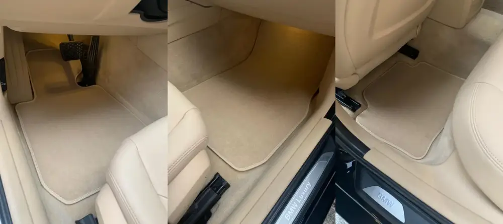 bej bmw f30 halı paspas takımı uygulaması