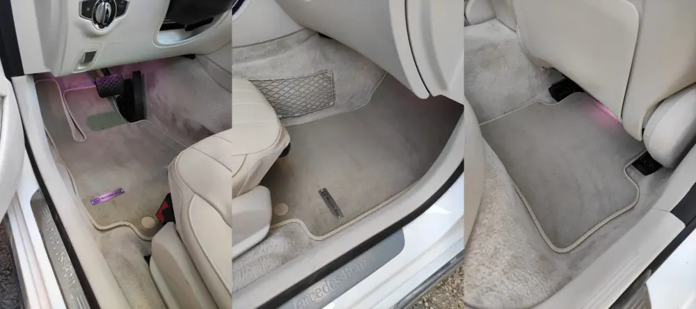 mercedes w213 tam uyumlu ve klipsli velur paspas uygulaması