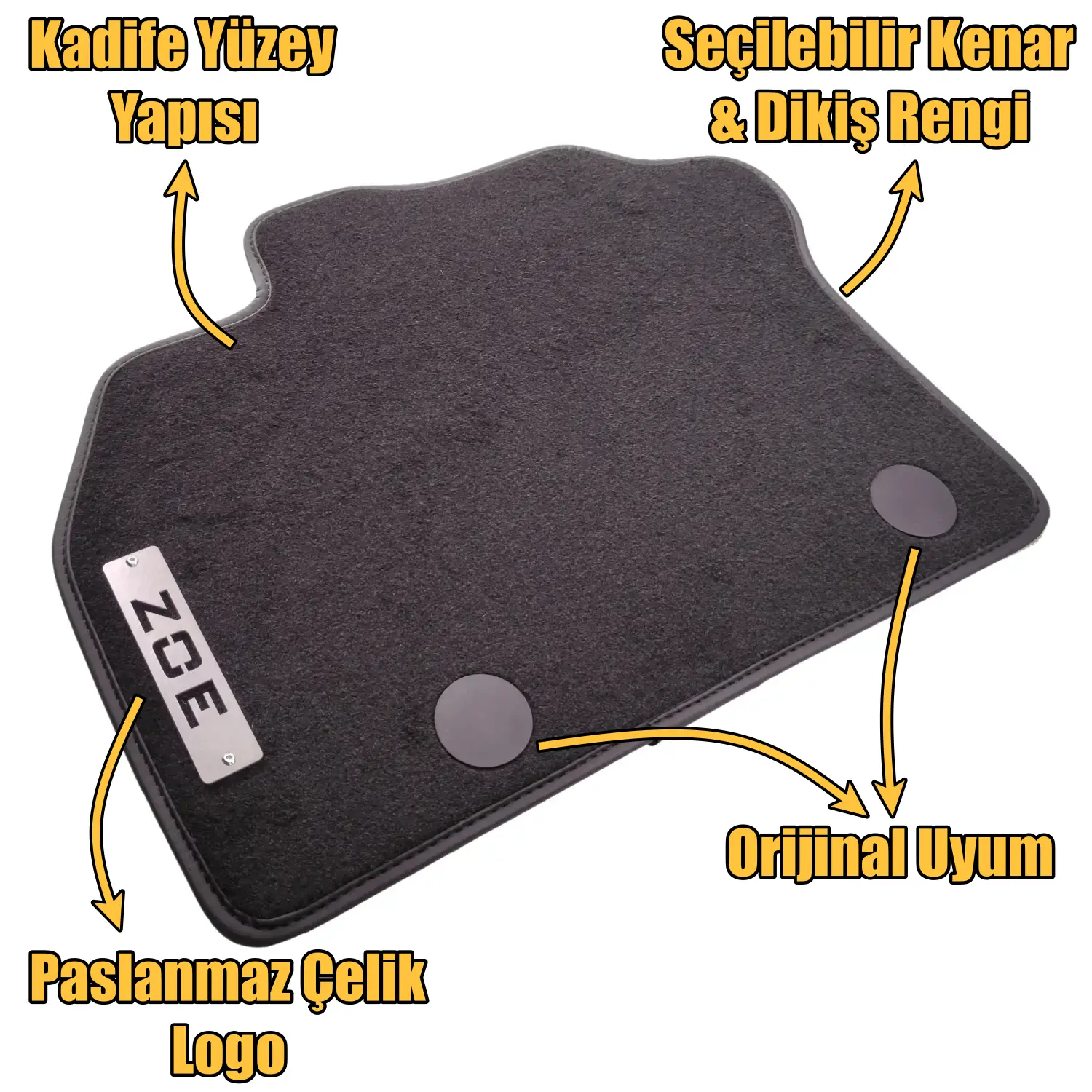 renault zoe velur paspas özellikleri