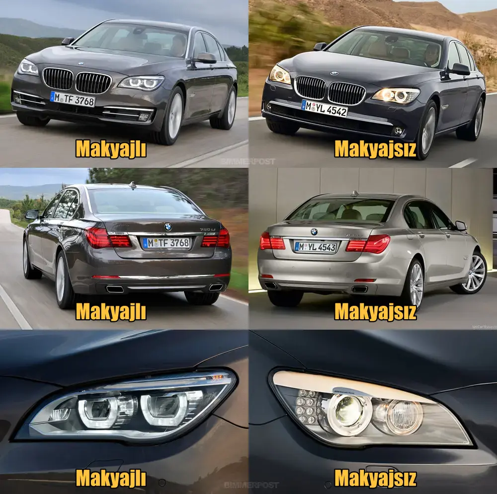 bmw f01 makyajlı-makyajsız farkı