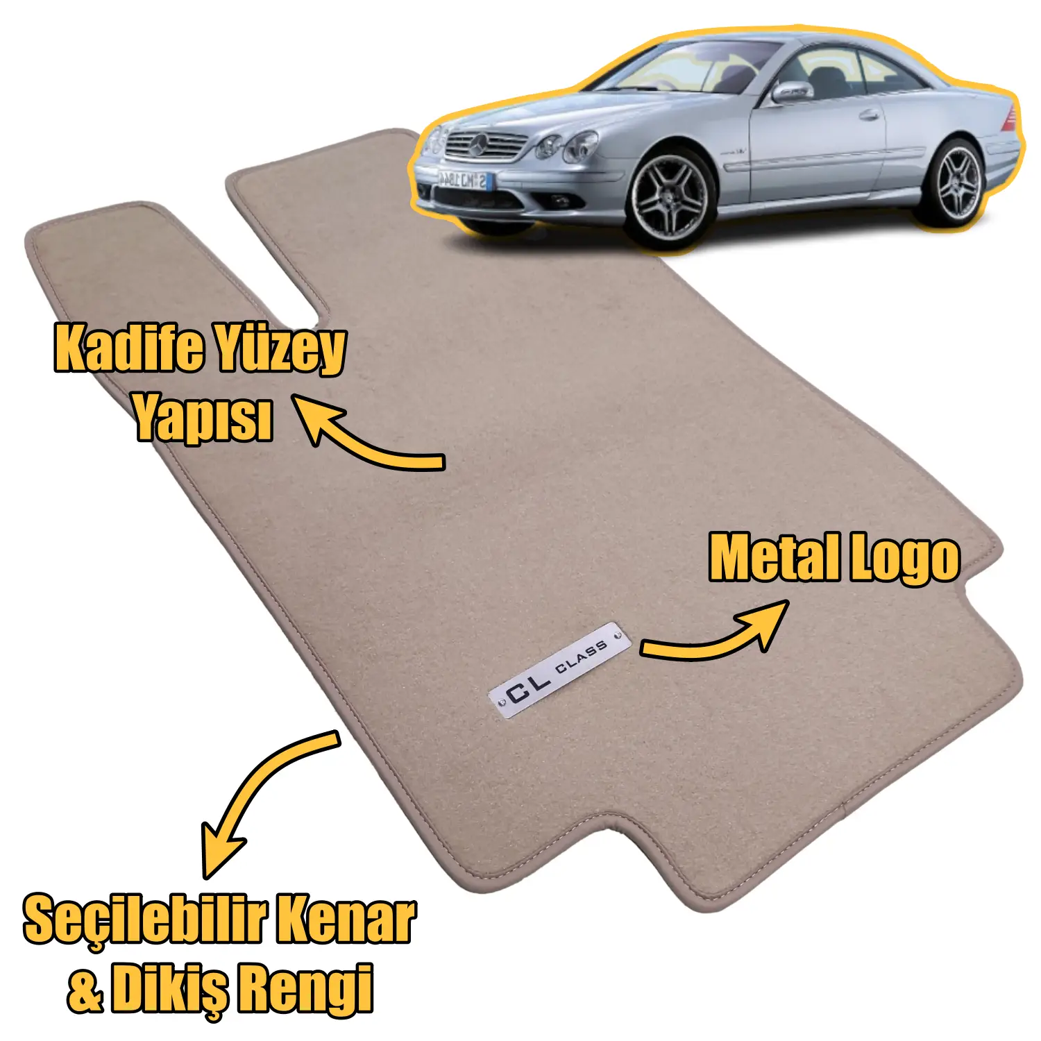 velur mercedes cl c215 w215 paspas özellikleri