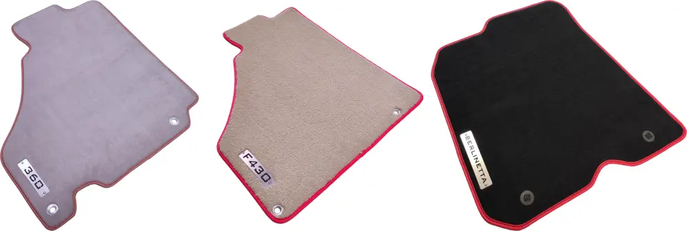 ferrari logolu velur halı paspas çeşitleri