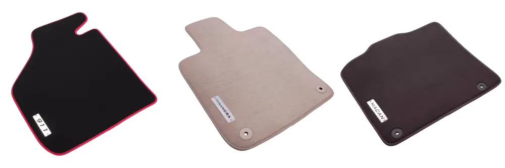 porsche için logolu velur paspas seçenekleri