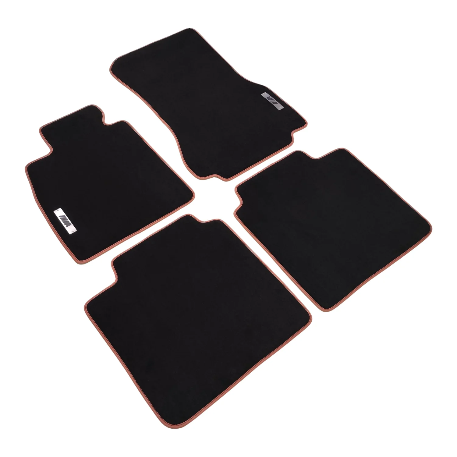 bmw i7 2022-2026 siyah renk velur paspas, taba kenarlı ve m krom logolu