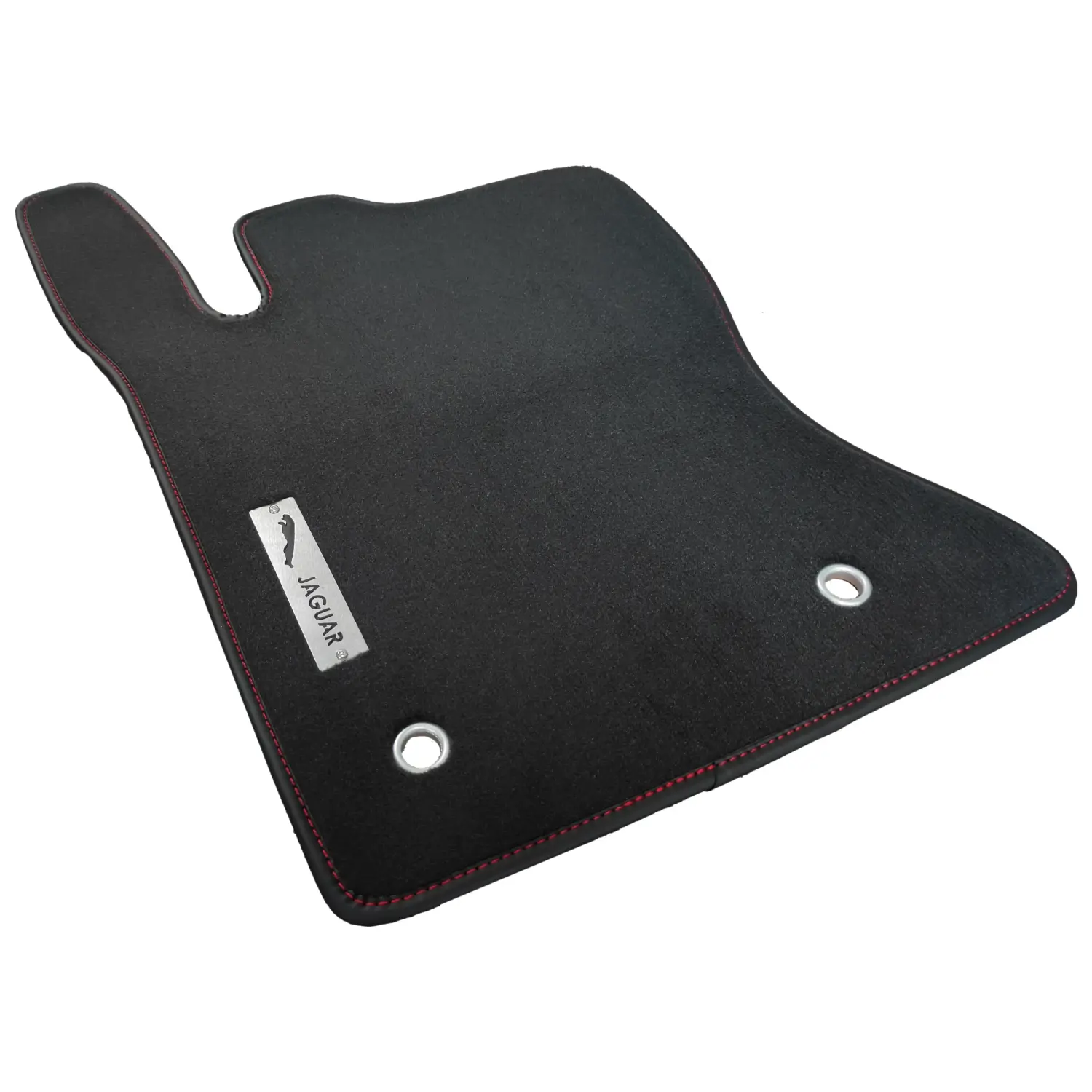 jaguar f pace 2016-2026 siyah halı paspas, jaguar logolu ve kırmızı dikişli