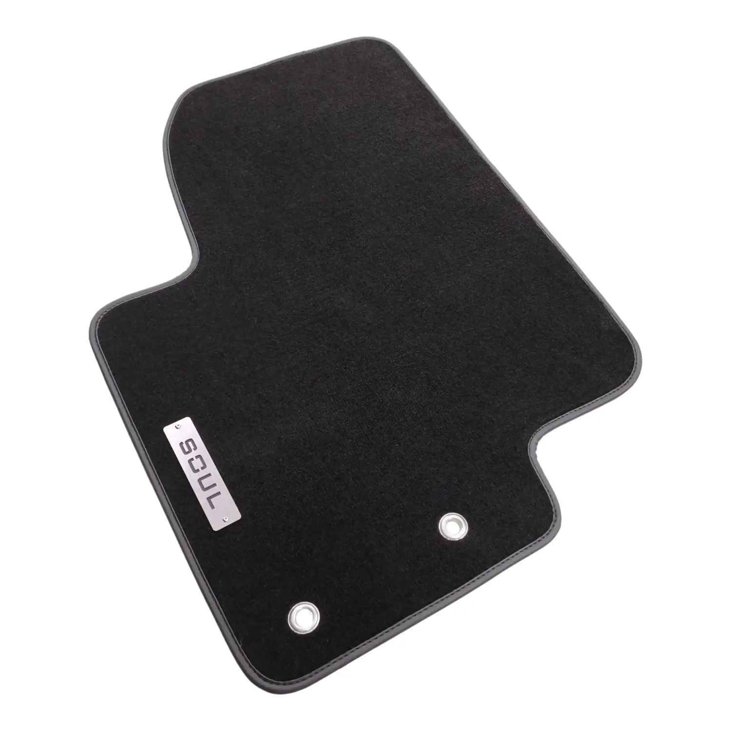 kia soul 2009-2013 siyah halı paspas, krom soul logolu