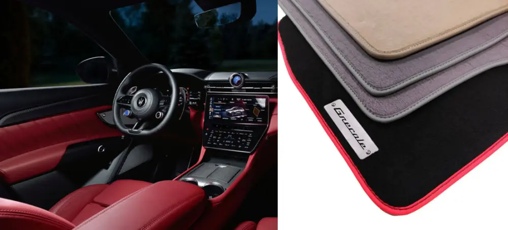 maserati grecale için velur paspas tasarımı